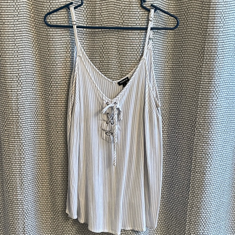 Torrid blue/white tank - size 1